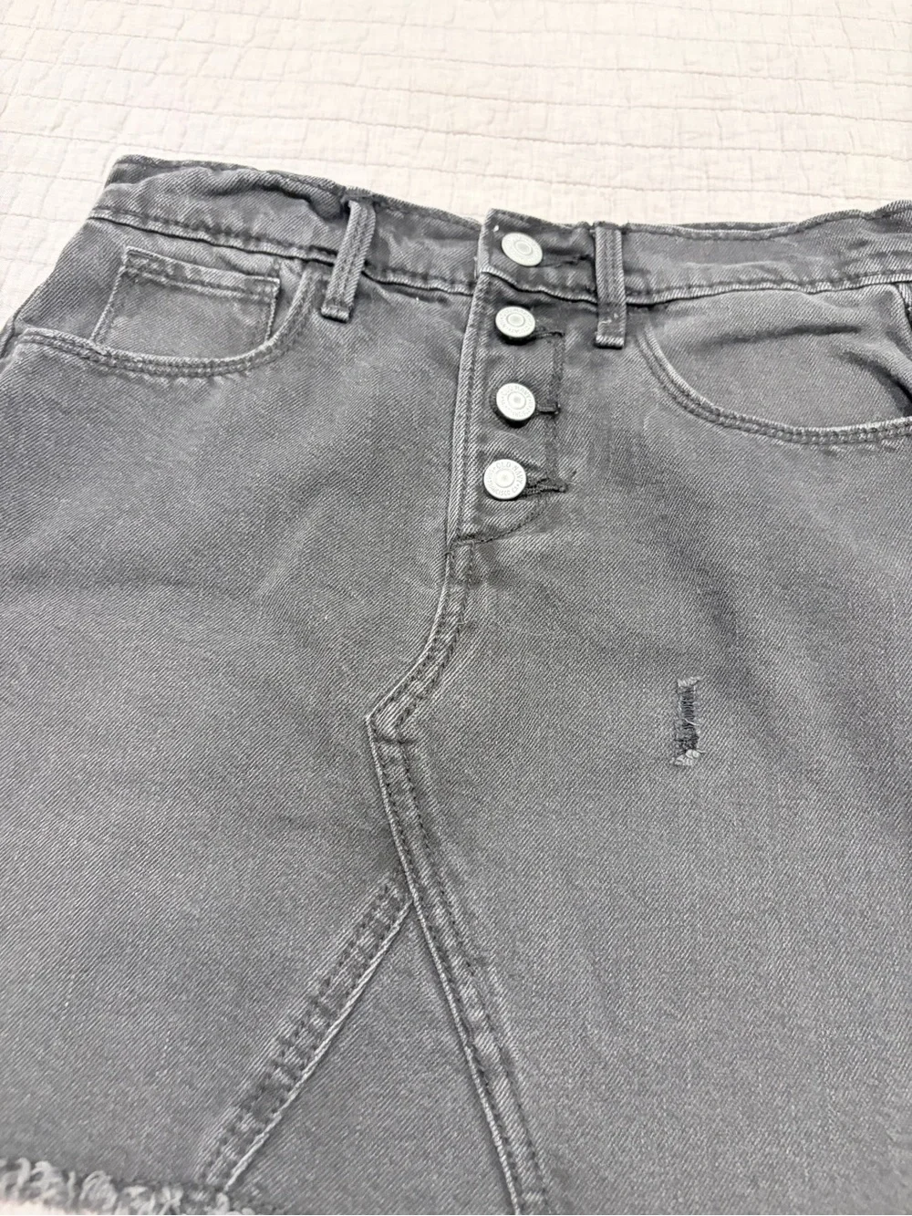 Old Navy Black Denim Mini Skirt Girls Large (10-12) - Picture 3 of 5